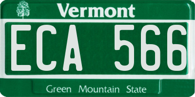 VT license plate ECA566
