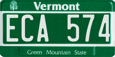 VT license plate ECA574