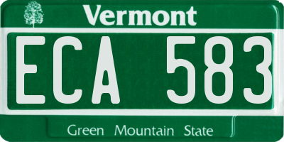 VT license plate ECA583