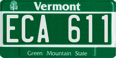 VT license plate ECA611