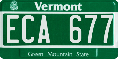VT license plate ECA677
