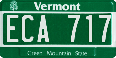 VT license plate ECA717