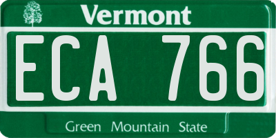 VT license plate ECA766