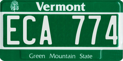 VT license plate ECA774