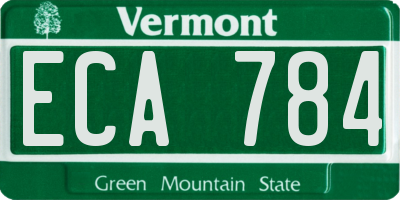 VT license plate ECA784