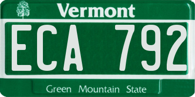VT license plate ECA792
