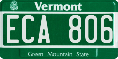 VT license plate ECA806