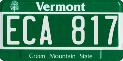 VT license plate ECA817