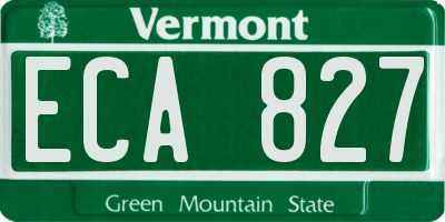 VT license plate ECA827