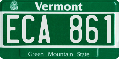 VT license plate ECA861