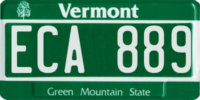 VT license plate ECA889