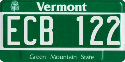 VT license plate ECB122
