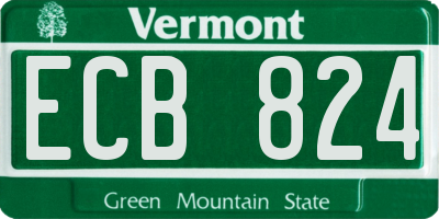 VT license plate ECB824