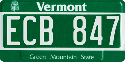 VT license plate ECB847
