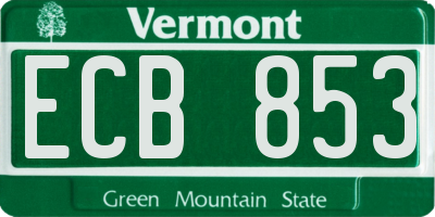 VT license plate ECB853