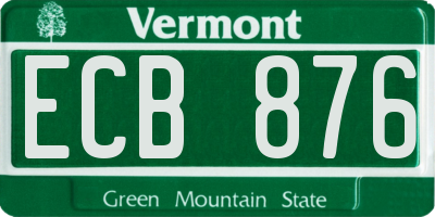 VT license plate ECB876
