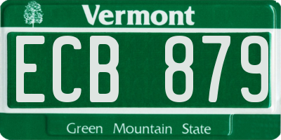 VT license plate ECB879