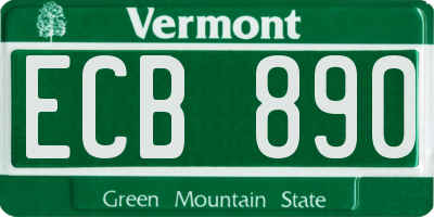 VT license plate ECB890