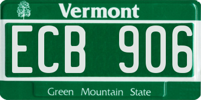 VT license plate ECB906
