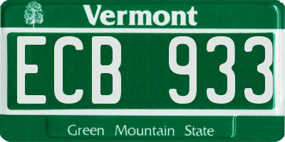 VT license plate ECB933