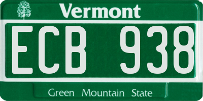 VT license plate ECB938