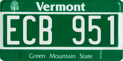 VT license plate ECB951