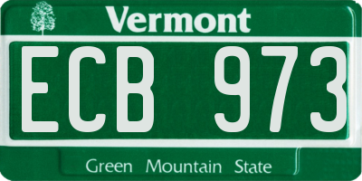 VT license plate ECB973