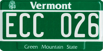 VT license plate ECC026