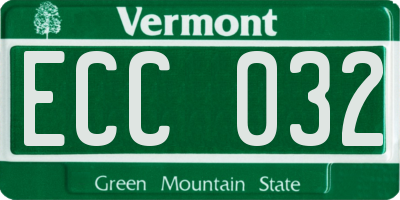 VT license plate ECC032