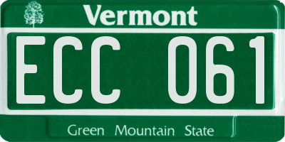 VT license plate ECC061