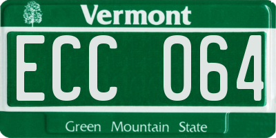 VT license plate ECC064