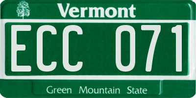 VT license plate ECC071