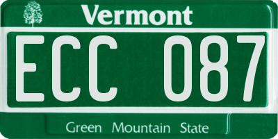 VT license plate ECC087