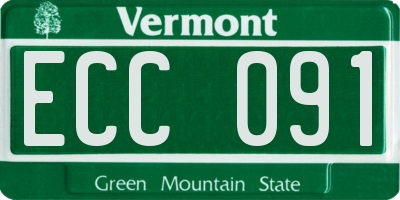 VT license plate ECC091