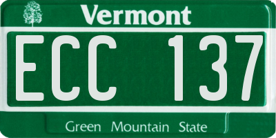 VT license plate ECC137