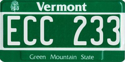 VT license plate ECC233