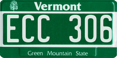 VT license plate ECC306