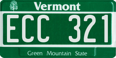 VT license plate ECC321