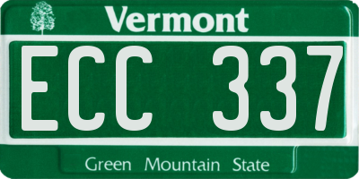 VT license plate ECC337