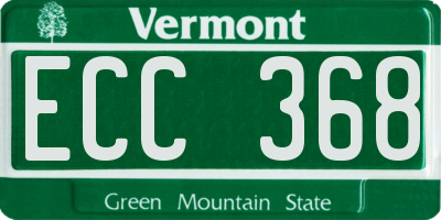 VT license plate ECC368