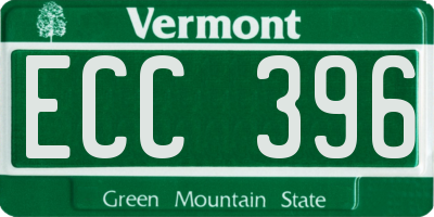 VT license plate ECC396