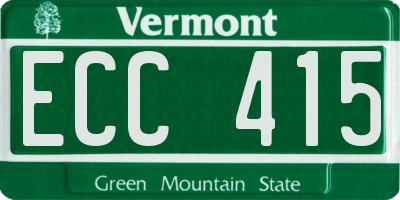 VT license plate ECC415