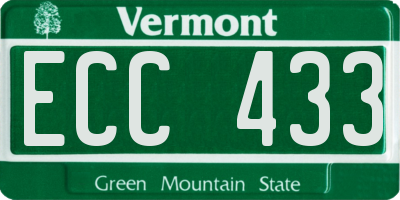 VT license plate ECC433