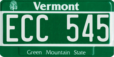 VT license plate ECC545