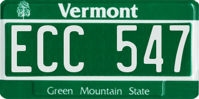 VT license plate ECC547