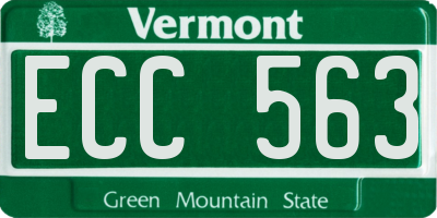 VT license plate ECC563