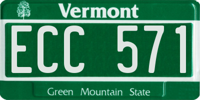 VT license plate ECC571