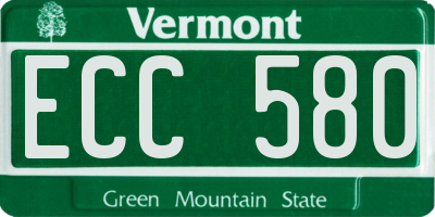 VT license plate ECC580