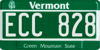 VT license plate ECC828