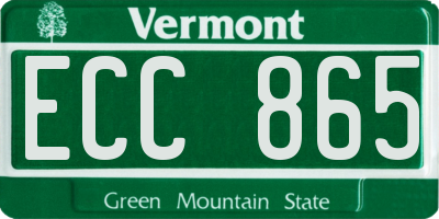 VT license plate ECC865